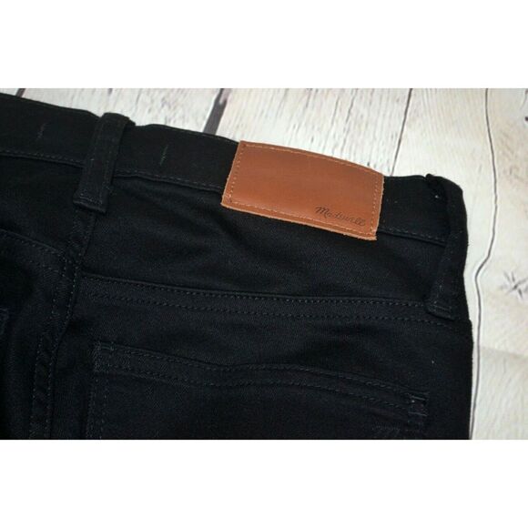 MADEWELL Women's 9" High Rise Skinny Jeans SIZE 24 Black Wash Raw Hem - Picture 3 of 8